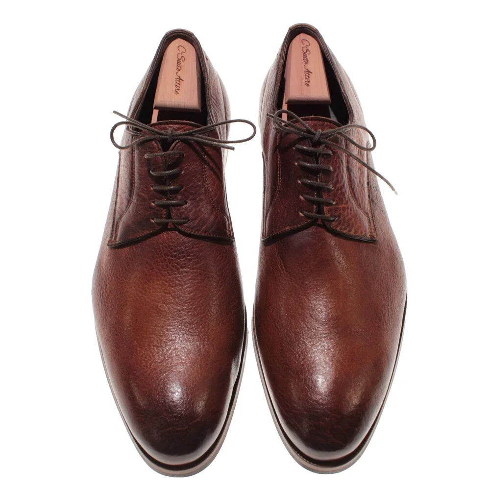 Di Bianco NWD Lace Up Derby Dress Shoes Size 46 (US 13) in Brown Leather